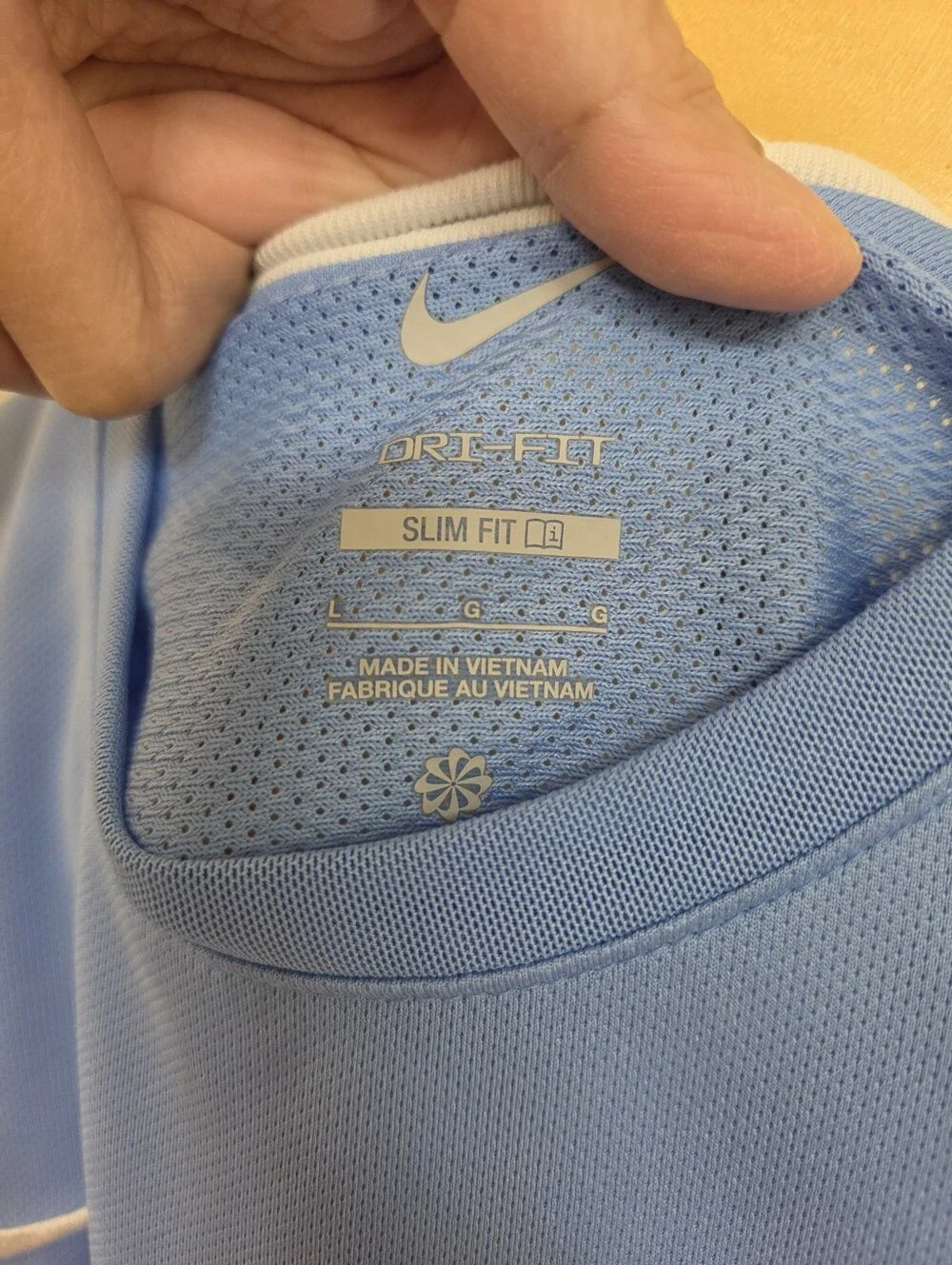 Nike  Sky Blue Short-Sleeve Athletic Jersey with White Accents